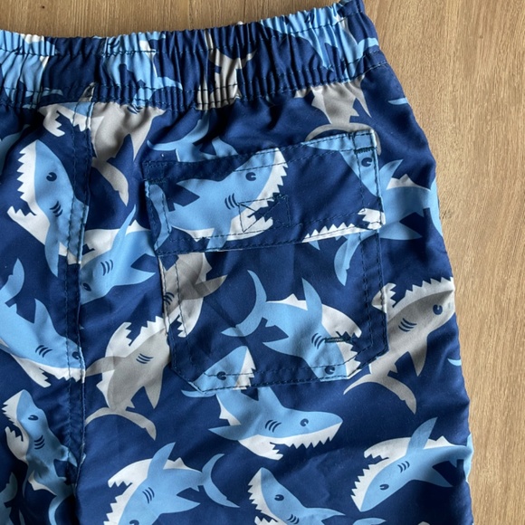 NWT Swim shorts Trunks little boys sz 6 blue shark drawstring flaphappy SPF 50 - Picture 7 of 10